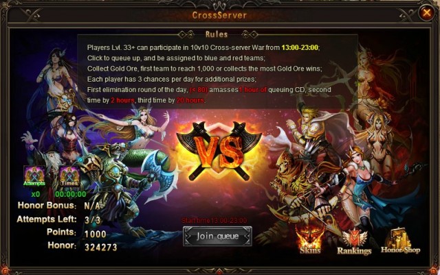 League of Angels Cross-server War