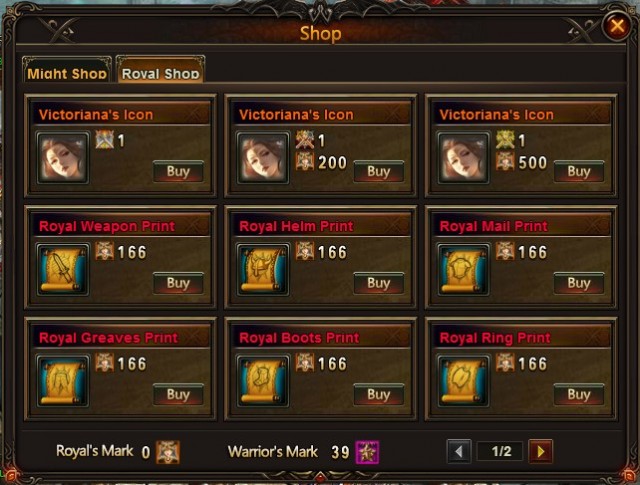 League of Angels Tournament Shop